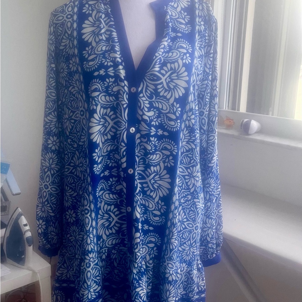 Zara Blue and White Floral Dress